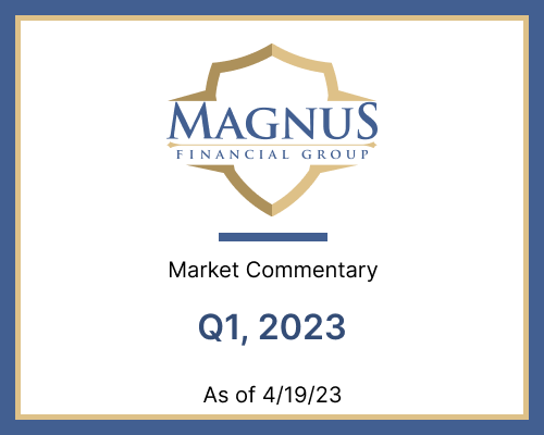 Magnus Financial Q1 2023 Market Commentary logo.